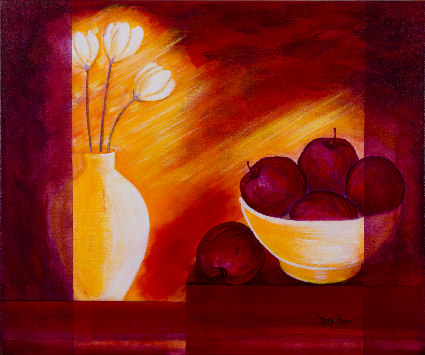 “A Study in Red and Form” Original Painting