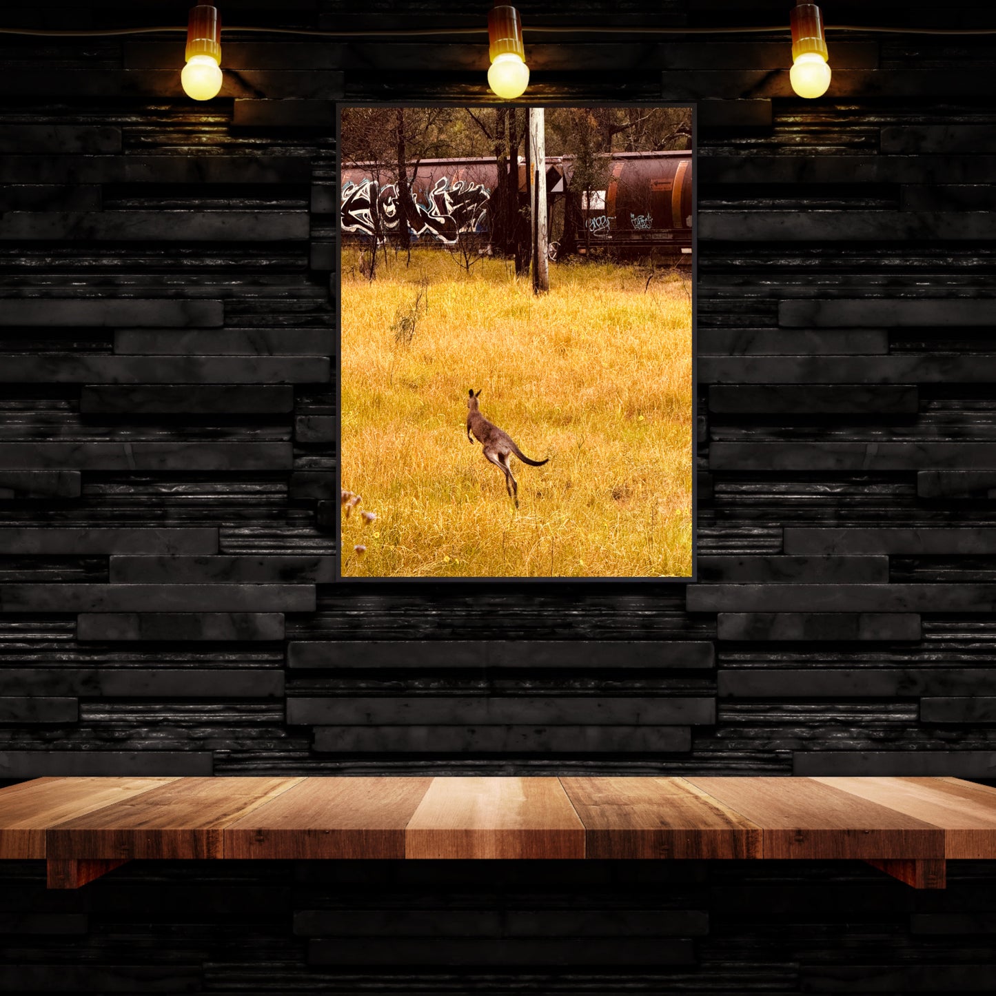 "Silent Tracks, Wild Steps: Kangaroo and the Forgotten Train" Fine Art Photography