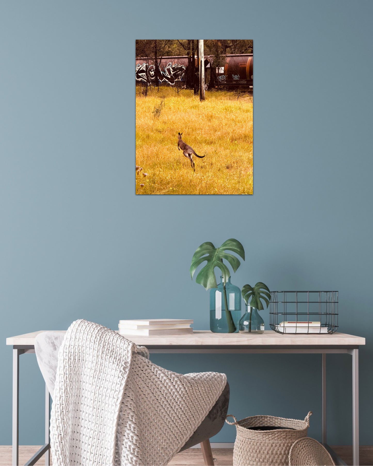 "Silent Tracks, Wild Steps: Kangaroo and the Forgotten Train" Fine Art Photography