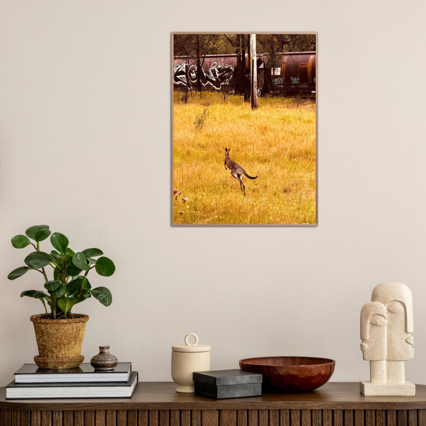 "Silent Tracks, Wild Steps: Kangaroo and the Forgotten Train" Fine Art Photography