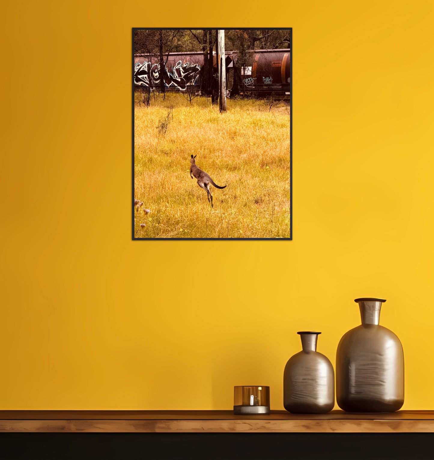 "Silent Tracks, Wild Steps: Kangaroo and the Forgotten Train" Fine Art Photography