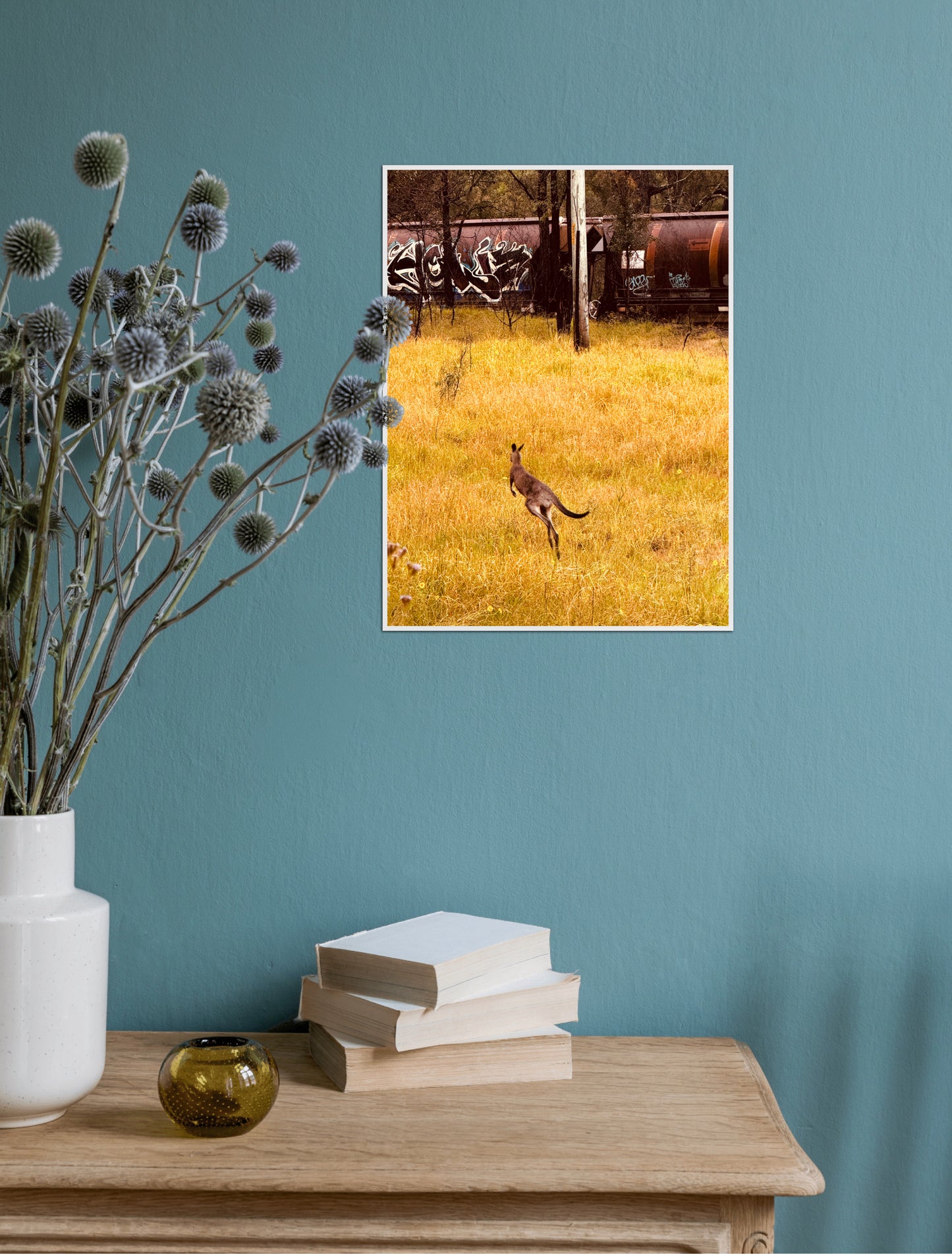 "Silent Tracks, Wild Steps: Kangaroo and the Forgotten Train" Fine Art Photography
