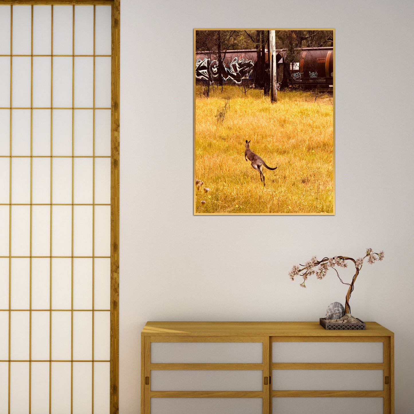 "Silent Tracks, Wild Steps: Kangaroo and the Forgotten Train" Fine Art Photography