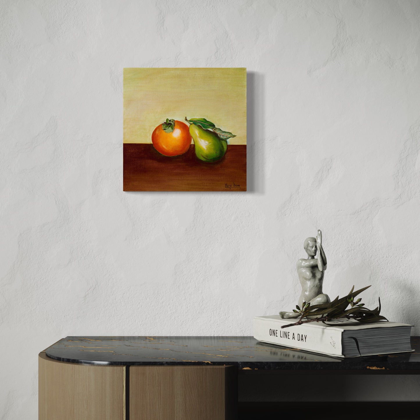 "Still Life-Persimmon and Pear" Fine Art Print