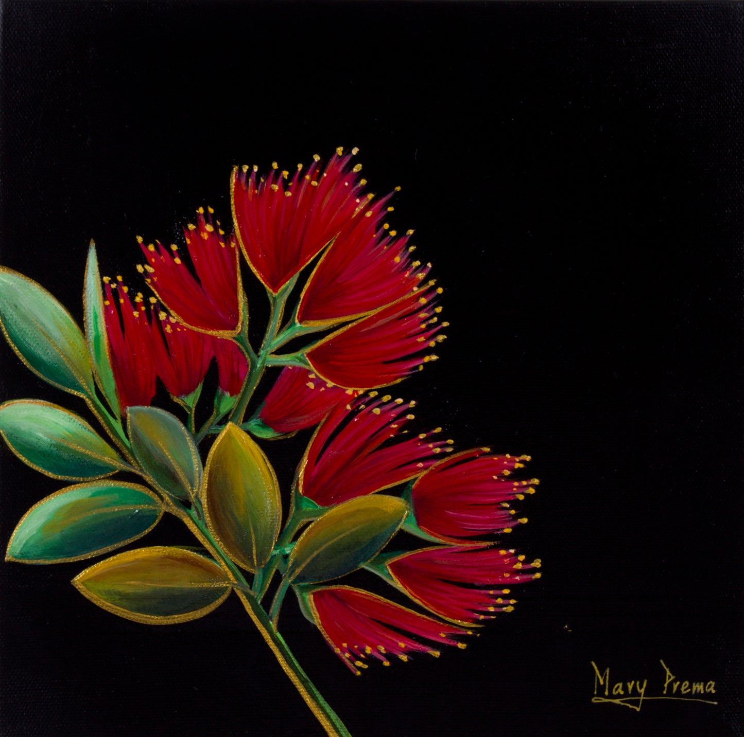 “Scarlet Bloom” Original Painting
