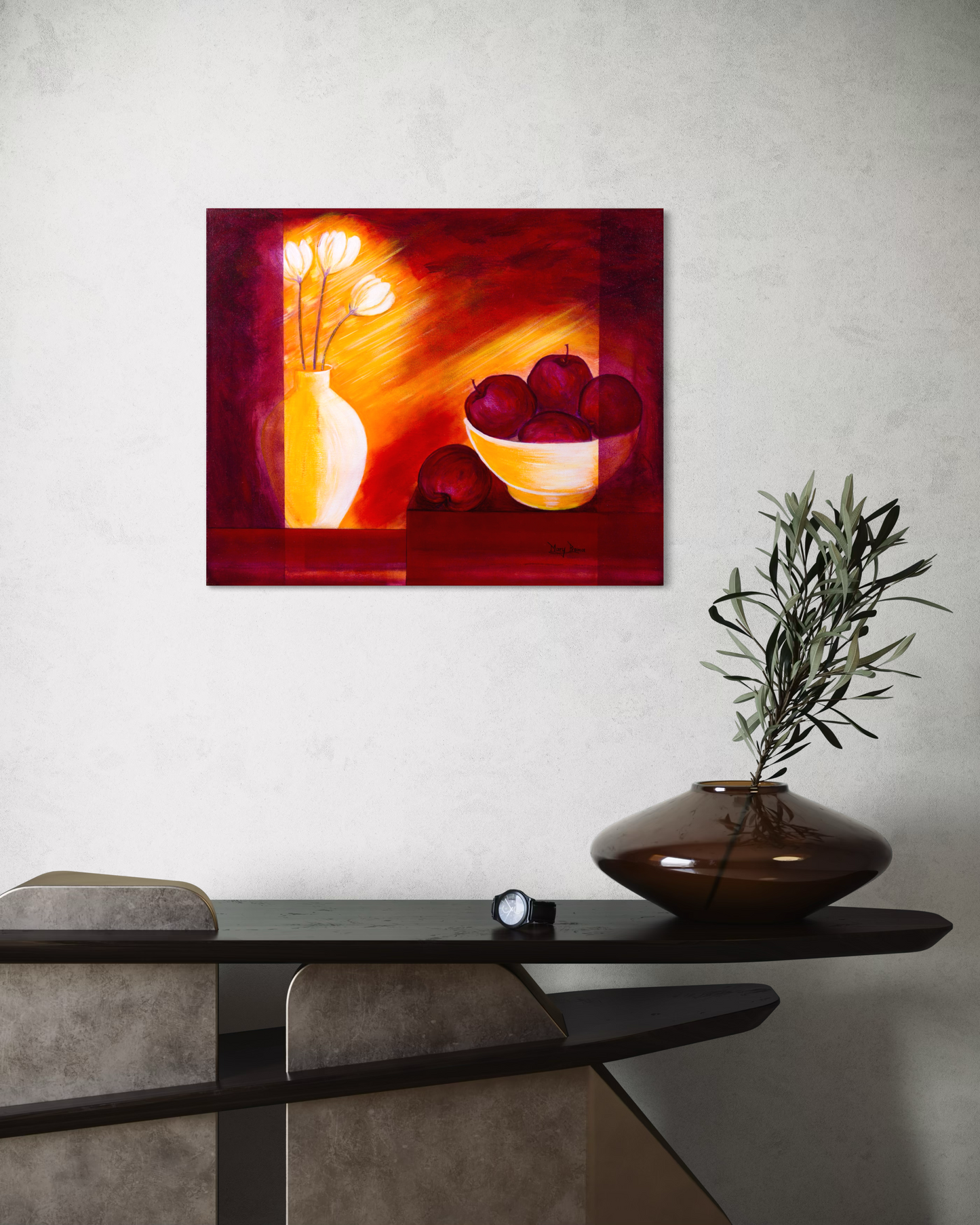 “A Study in Red and Form” Original Painting
