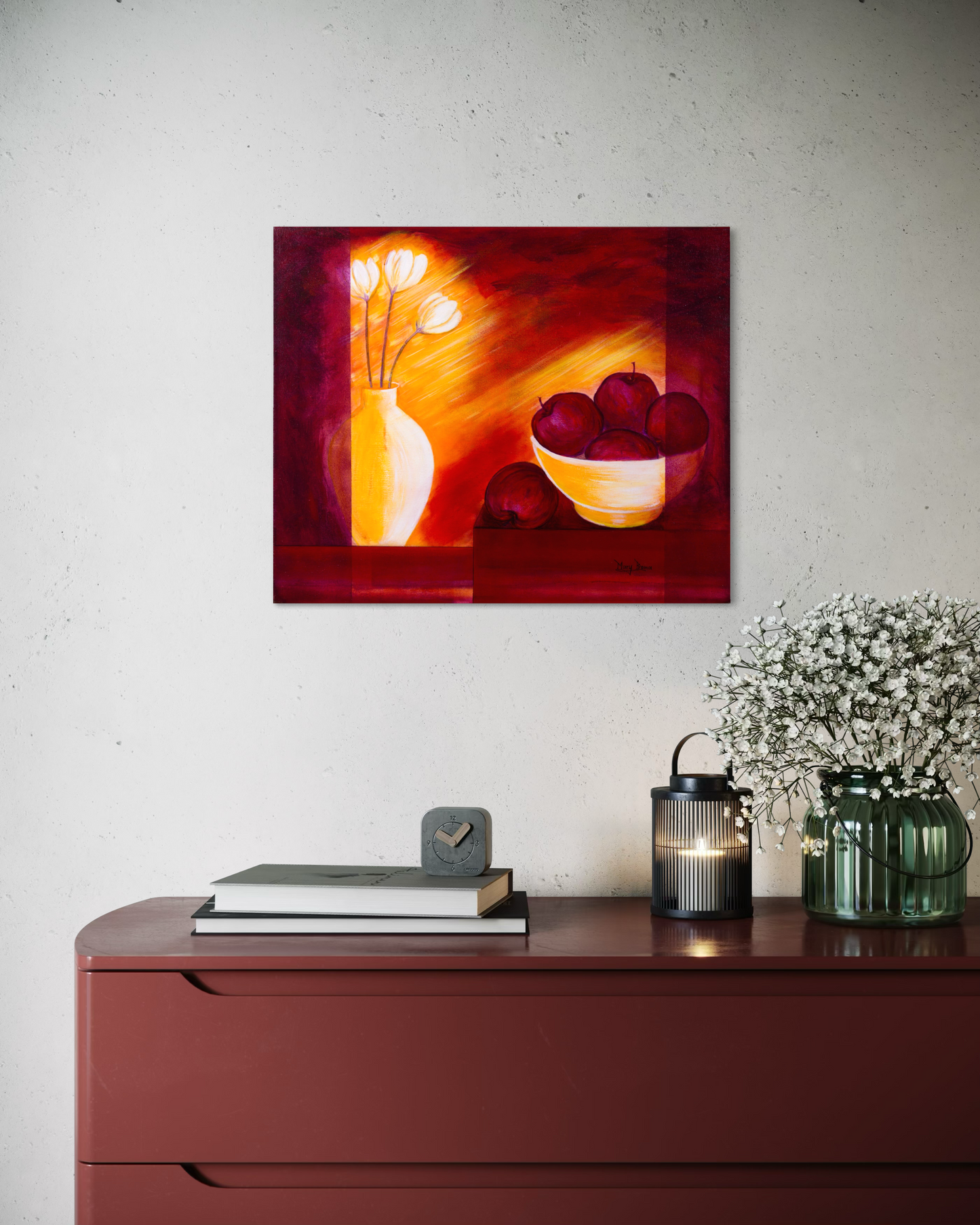 “A Study in Red and Form” Original Painting