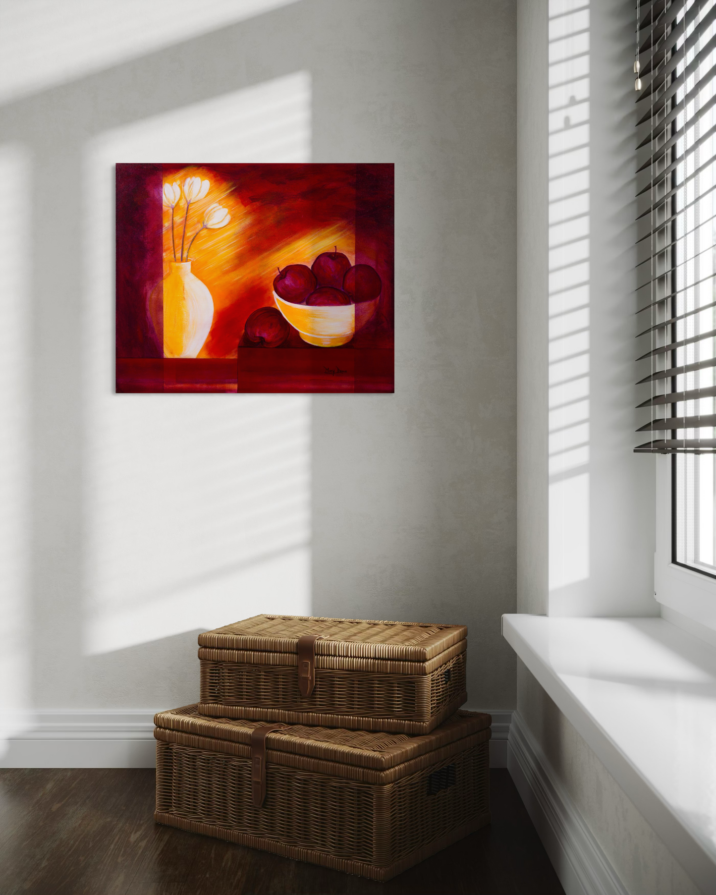 “A Study in Red and Form” Original Painting