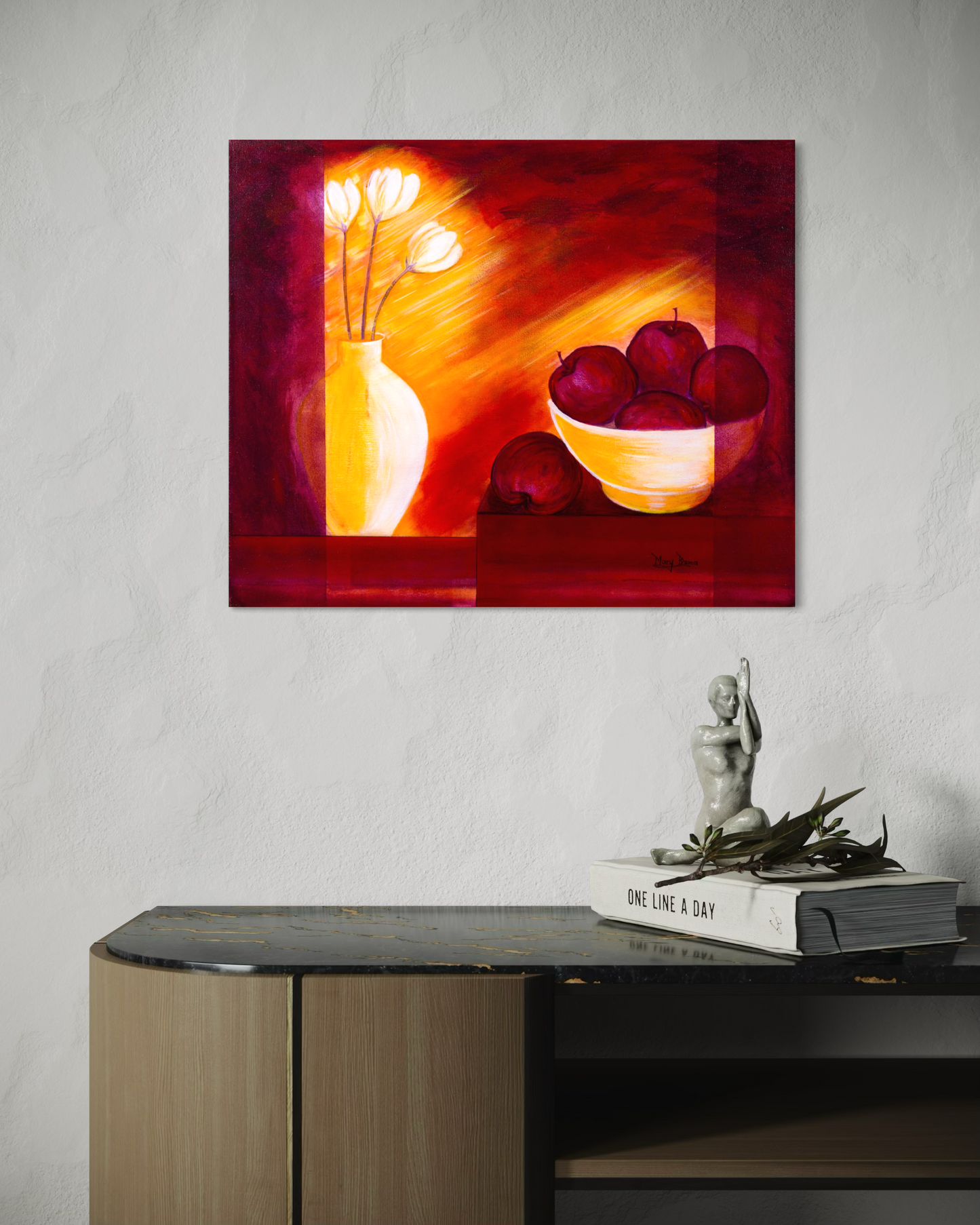 “A Study in Red and Form” Original Painting
