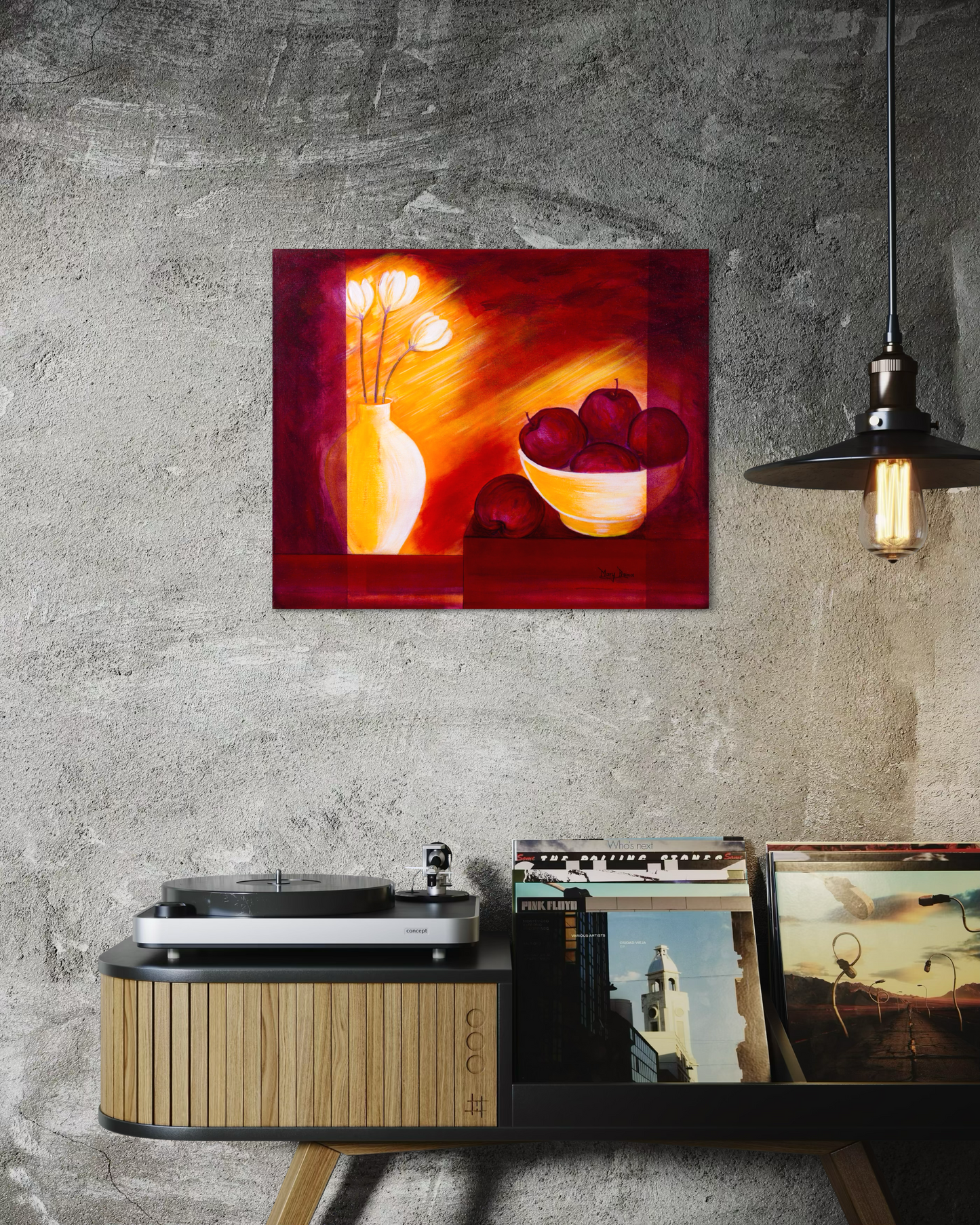 “A Study in Red and Form” Original Painting
