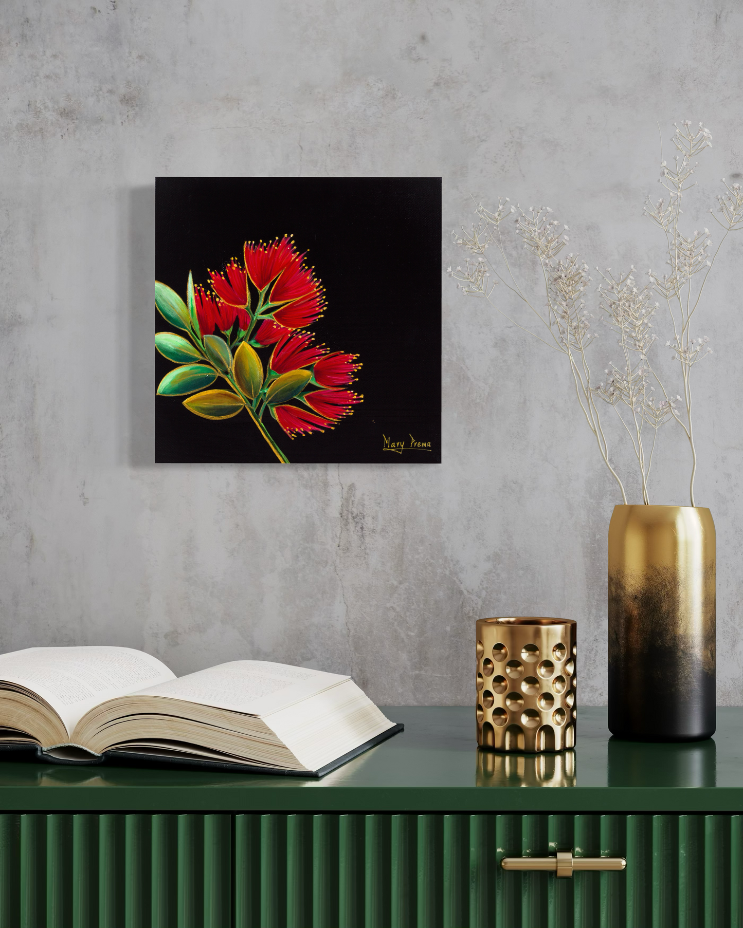 “Scarlet Bloom” Original Painting
